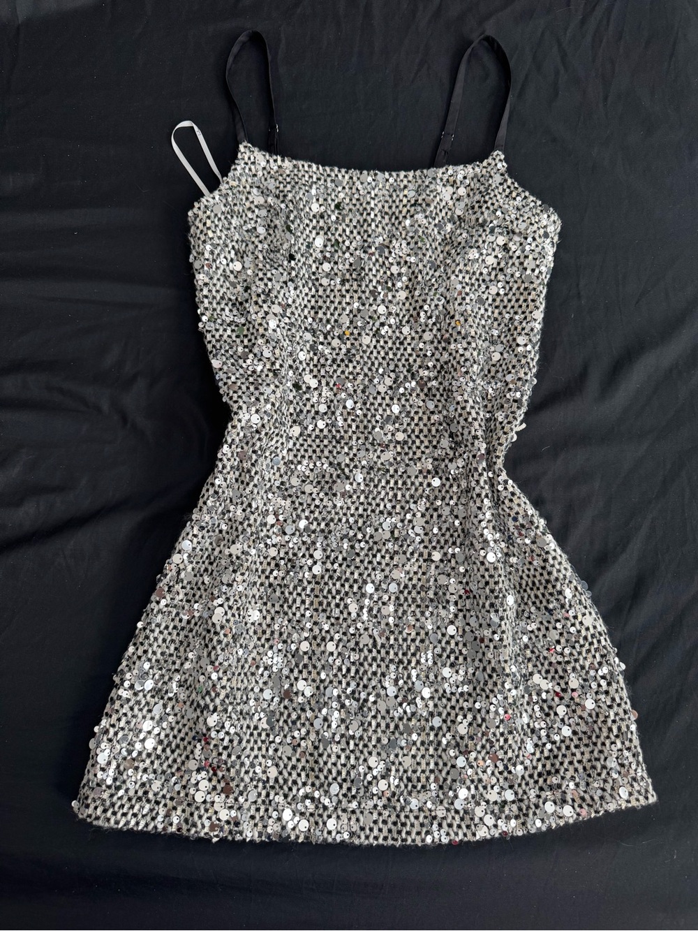 Lulu's Silver Sequin Mini Slip Dress